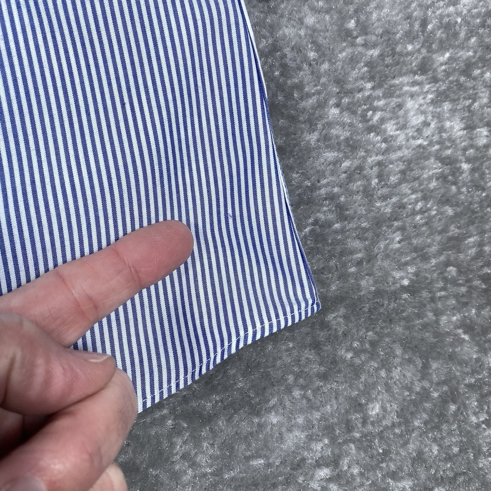 Brooks Brothers Regent Shirt Men's‎ 17.5-2/3 Blue Striped Long Sleeve Button Up - Picture 8 of 8